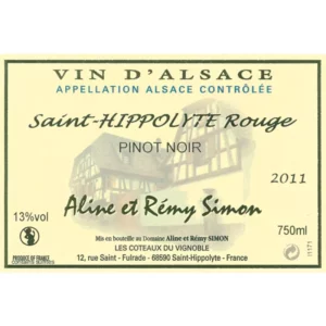 Domaine Aline et Remy Simon saint hippolyte rouge pinot noir